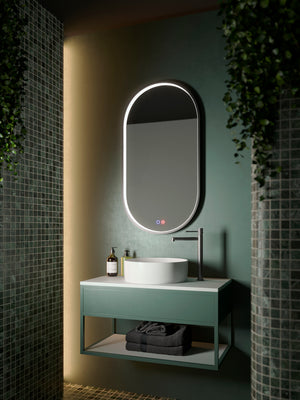Miroir Salle de Bain LED Réglable 50x90cm - Noir Mat - RIO LEDIMEX