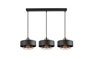 Giorgia Noir - Suspension Giorgia 3 x 60W noir