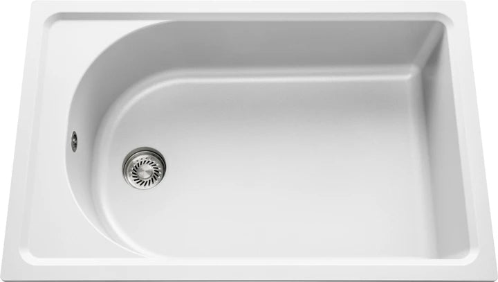 Octavia Blanc nacré - Cuve à encastrer/sous-plan Luisina 1 grand bac coloris Blanc nacré