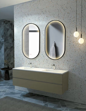Miroir Salle de Bain LED Réglable 50x90cm - Noir Mat - RIO LEDIMEX