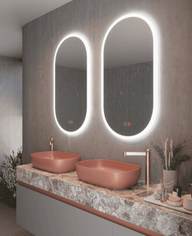 Miroir Salle de Bain LED Frontal (6500K) - 50x90cm - Commandes Tactile & Anti-Buée - CANADA LEDIMEX