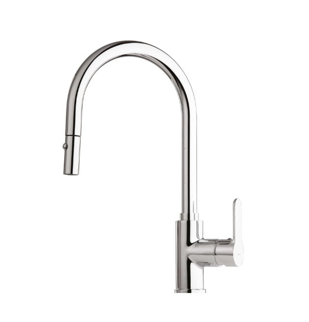 Mitigeur de cuisine Luisina, bec pivotant chromé avec douchette extractible double jet Luisina RCD285
