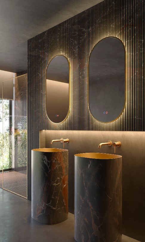 Miroir Salle de Bain LED Frontal Réglable - 50x90cm - Or - TOKYO LEDIMEX