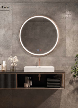 Miroir Salle de Bain LED Frontal Réglable-Or rose - PARIS LEDIMEX