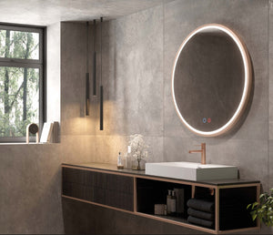 Miroir Salle de Bain LED Frontal Réglable-Or rose - PARIS LEDIMEX