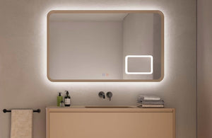 LEDIMEX - Miroir de salle de bain avec lumière LED et anti-buée- Miroir avec lumière rétroéclairée et capteur ON/OFF-Série Duomo