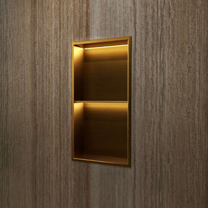 Niche de Douche Mural Éclairage Led 33 x 63 cm - Rangement Salle de Bain en finition - MARSHALL