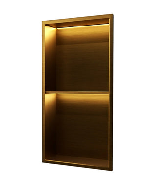 Niche de Douche Mural Éclairage Led 33 x 63 cm - Rangement Salle de Bain en finition - MARSHALL