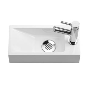 Lave-mains 32x15 cm en résine blanche -RECTO 32