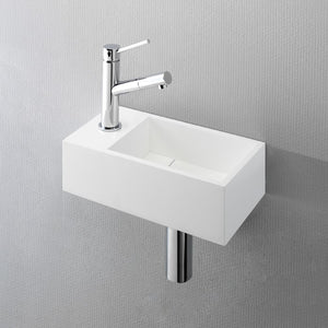 Lave-mains 35x18 cm-Solid Surface blanche- RECTO 35