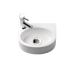 Lave-mains 27x19 cm avec cuve ovale en résine blanche- SEMI 28