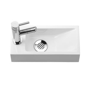 Lave-mains 40x18 cm en résine blanche - RECTO 40