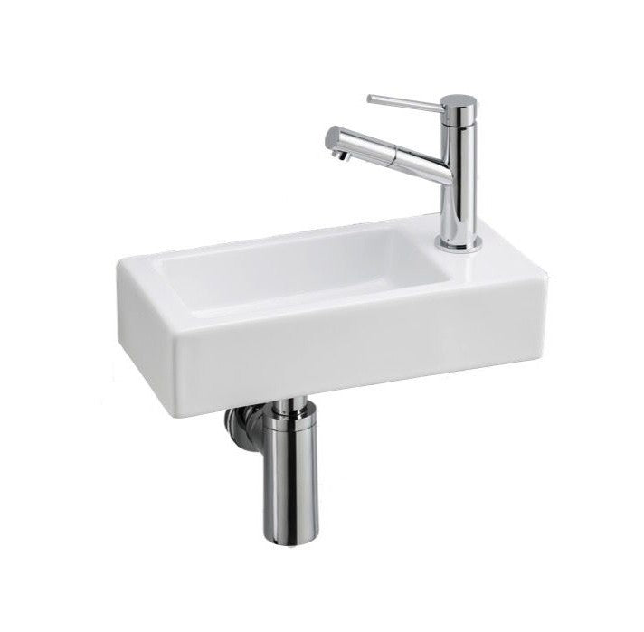Lave-mains 36x18 cm RECTO 36-lavabo mural en céramique blanche