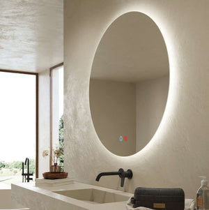 Miroir Salle de Bain LED Rétro-éclairé (6500K) - Commandes Tactiles & Anti-Buée - LISBOA LEDIMEX