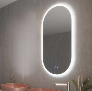 Miroir Salle de Bain LED Frontal (6500K) - 50x90cm - Commandes Tactile & Anti-Buée - CANADA LEDIMEX