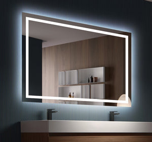 Miroir Salle de Bains Lumineux avec Éclairage Frontal et Rétro-Éclairé INSTALLATION VERTICALE  LEDIMEX FRANCIA