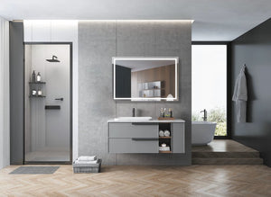 Miroir Salle de Bains Lumineux avec Éclairage Frontal et Rétro-Éclairé INSTALLATION VERTICALE  LEDIMEX FRANCIA