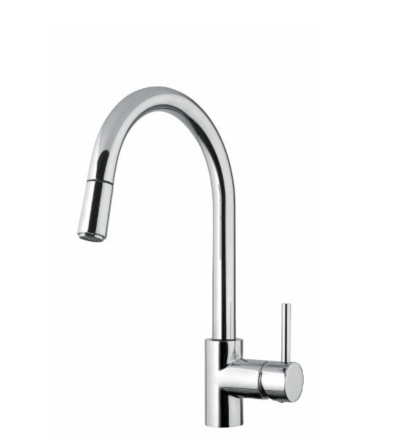 Robinet mitigeur douchette chromé col de cygne 360° – Débit 11 l/min – Flexible 150cm –  Luisina-RC35/DO