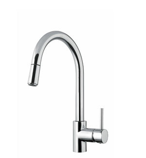 Robinet mitigeur douchette chromé col de cygne 360° – Débit 11 l/min – Flexible 150cm –  Luisina-RC35/DO