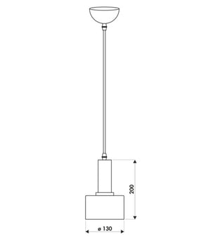 Suspension sans ampoule coloris Noir / Or- Giulia- LUISINA