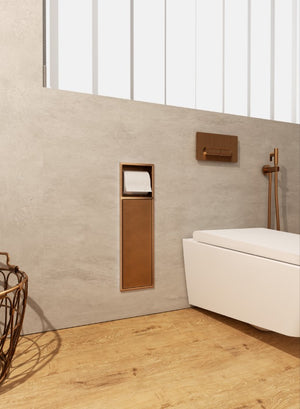 Niche de WC 17 x 60 cm - Rangement Mural Encastrable en finition Or Brossé - EGEAN