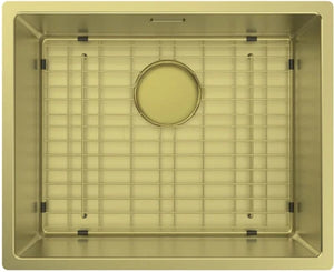 Lot cuve Aria 1 bac coloris Inox PVD Or + mitigeur Dore mat + distributeur de savon et cache-bonde assortis Luisina